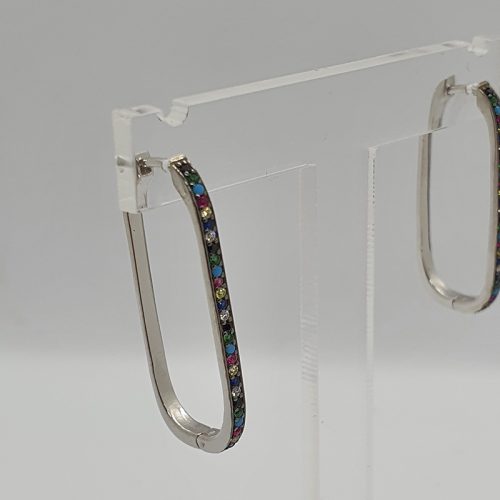Squerish multi-colour zirconia hoop