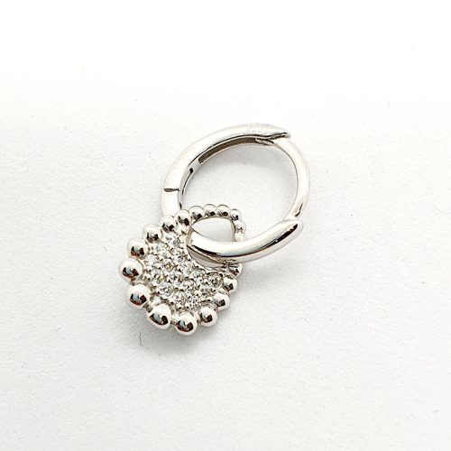 Huggie with pear shape paved charm