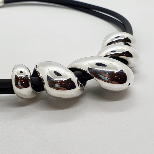 Black Cord Twisted pendant Necklace